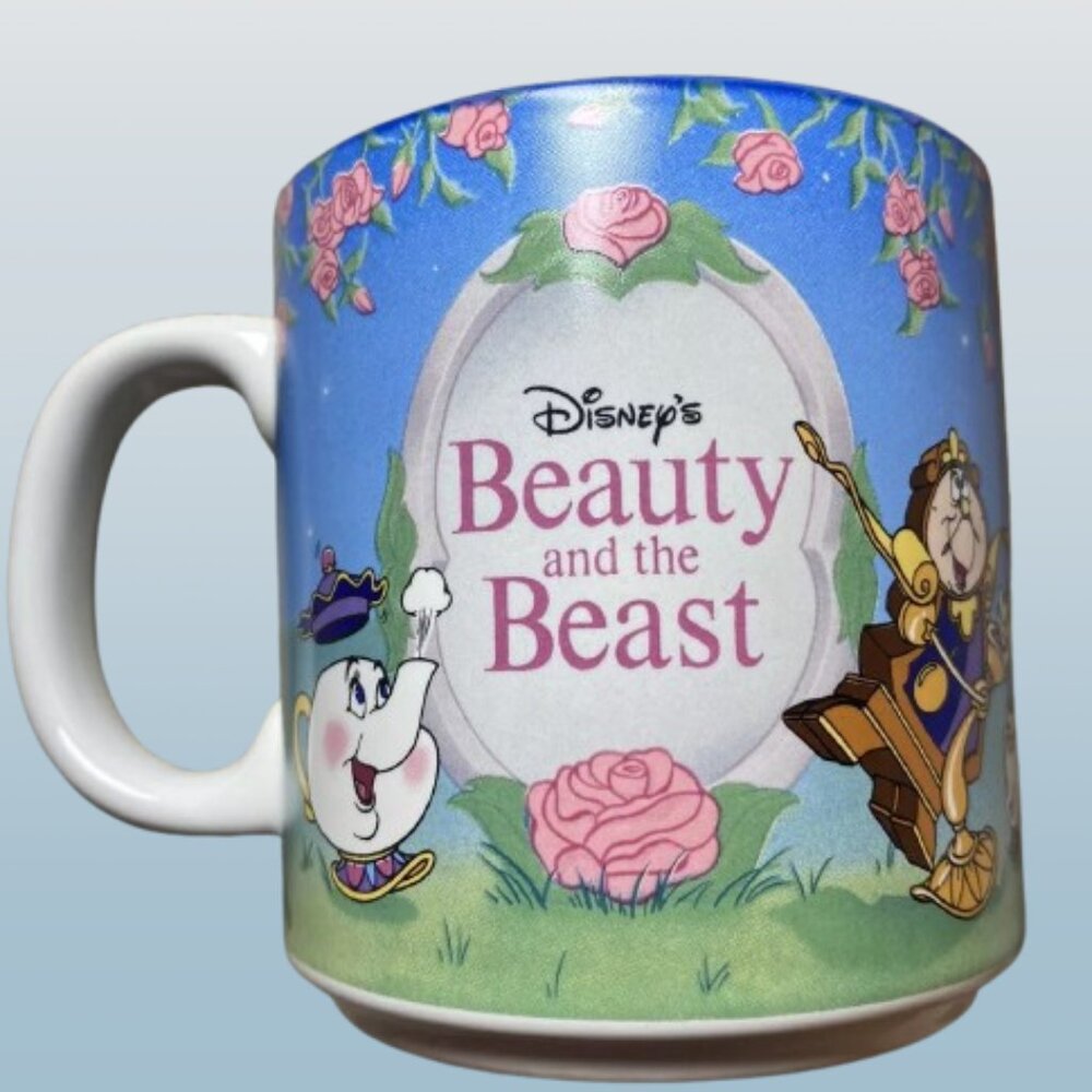 Vintage Walt Disney Classic BEAUTY AND THE BEAST Belle Coffee Mug Japan